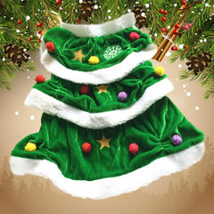 Green Christmas Dog Dress – Warm Winter Hoodie Costume for Holiday Parties