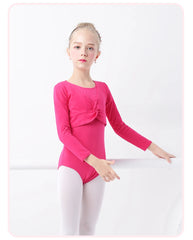 Girls Ballet Crop Top & High Waist Leotard Set – Long Sleeve Dancewear
