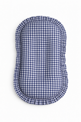 Navy Gingham Ruffle Baby Lounger Cover