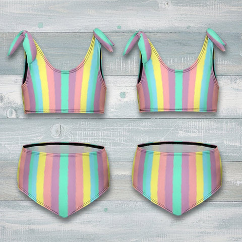 Children's Tropical Stripe Swimsuit