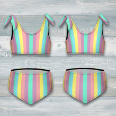 Children's Tropical Stripe Swimsuit