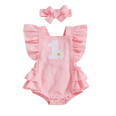 Girls' Fashion Little Daisy Printed Romper