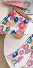 Girls Summer Floral Polka Dot Flared Pants