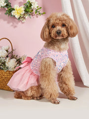 Sequin Princess Pet Dress 🎀 Tulle Bowknot Outfit for Dogs & Cats