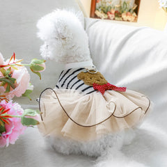 Feifei Bear Puffy Pet Dress 🧸 Elegant Summer Wedding Outfit for Dogs & Cats