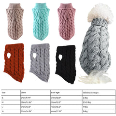 Small Dog Knitted Sweater – Autumn Winter Warm Pet Clothes