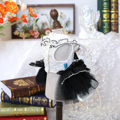Black Bow Wedding Pet Dress – Elegant Summer Princess Outfit for Dogs & Cats