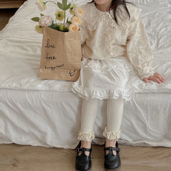 Baby and Girls Lace Trim Leggings Pants