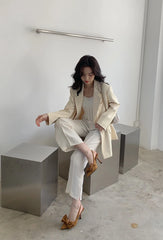 2024 Spring New Brand Woman Slingback Shoes Fashion Bowknot Ladies High Heels Elegant Pointed Toe Slip on Sandal Mules D110