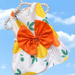 Summer Flower Dog Dress 🌸 Cooling Bowknot Outfit for Small Dogs & Cats