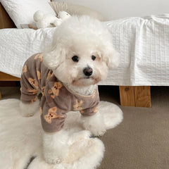 Plush Fleece Pet Jumpsuit – Warm Winter Pajamas for Small & Medium Dogs or Cats