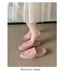 New 2025 Soft Bottom Tassel Lock Buckle High Top Loafers Women's round Toe Mid Heel Comfortable Leather Shoes Leisure Style