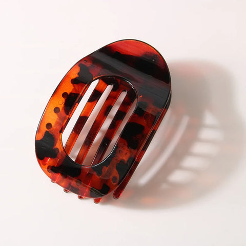 Fashion Oval Leopard Flat Hair Clips for Women