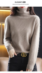 Women’s 100% Mink Cashmere Turtleneck Sweater
