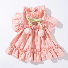 Tulip Pleated Summer Pet Dress 🌷 Princess Outfit for Small & Medium Dogs