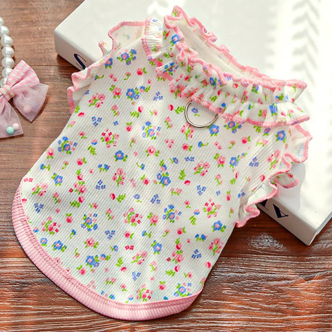Floral Puppy Vest Dress 🌸 Soft Summer Princess Outfit for Small Dogs & Cats