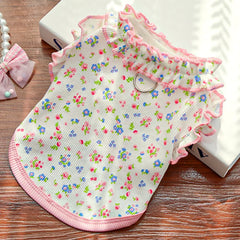 Floral Puppy Vest Dress 🌸 Soft Summer Princess Outfit for Small Dogs & Cats