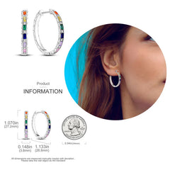925 Silver Hoop Earrings for Women – Zircon Heart & Star Drops
