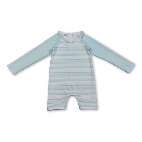 Long sleeves stripe baby boy summer swimsuit