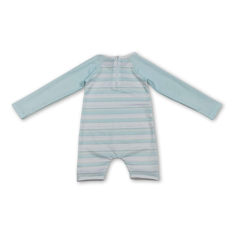 Long sleeves stripe baby boy summer swimsuit