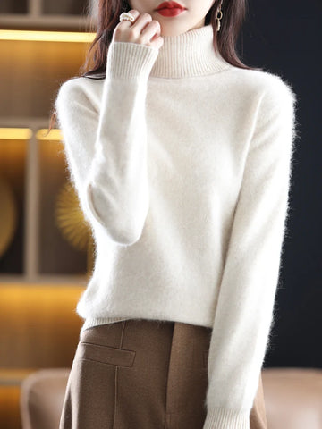 Women’s 100% Mink Cashmere Turtleneck Sweater