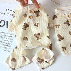 Bear Dog Jumpsuit 🐻 Breathable Summer Outfit for Puppies & Small Dogs