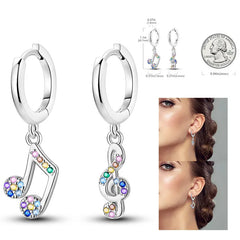 925 Silver Hoop Earrings for Women – Zircon Heart & Star Drops