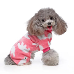 Christmas Winter Dog Pajamas – Warm Pet Clothes for Small Dogs & Cats