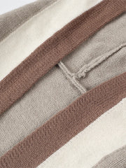 Women’s Hooded Long Cardigan – Vertical Stripes with Pockets