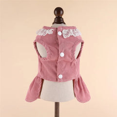 Corduroy Dog Dress – Sleeveless Summer Outfit for Small Dogs & Puppies (XS)