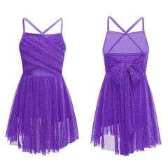 Girls Glittery Mesh Dance Dress – Lyrical & Ballet Costume