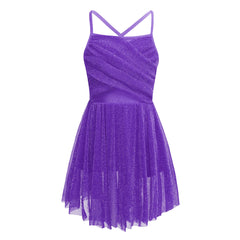 Girls Glittery Mesh Dance Dress – Lyrical & Ballet Costume