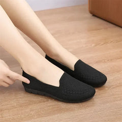 Women Flat Toe Knitted Ladies Office Shoes Comfortable Formal Shoes for Woman Female Ballet Flats Designer Sneakers