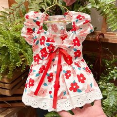Sweet Princess Pet Dress – Bowknot Summer Outfit for Small Dogs & Cats