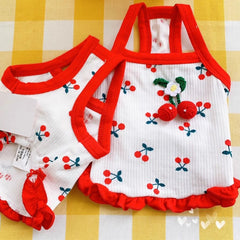 Cute Cherry Dog Vest – Summer Cooling Pet Shirt for Small Dogs & Cats