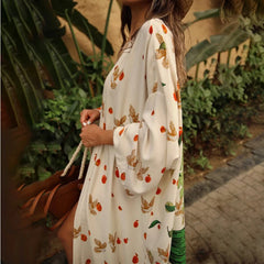 Peacock Kimono Beach Robe – Long Sleeve Swimsuit Cover-Up Cardigan