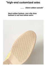 New 2025 Soft Bottom Tassel Lock Buckle High Top Loafers Women's round Toe Mid Heel Comfortable Leather Shoes Leisure Style