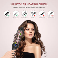 1.5" Thermal Ionic Curling Brush – Loose Curls & Volume Styler (9 Heat Settings)