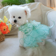 Green Fairy Pet Wedding Dress 💚 Mesh Tutu Princess Outfit for Dogs & Cats