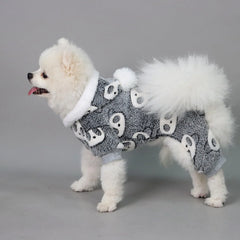 Plush Dog Pajamas – Cute Panda Fleece Onesie for Small Dogs Winter Warm Outfit
