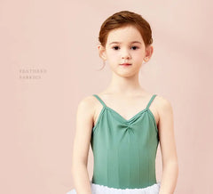 Girls Cotton Camisole Ballet Leotard – Sleeveless U-Back Bodysuit