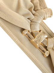 Tie-Side Shiny Ring Bandeau Bikini – Women’s Padded Low-Waist Swimsuit 2025