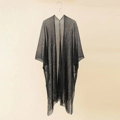 2025 Sexy Gold Tassel See-Through Beach Cover-Up Dress for Women
