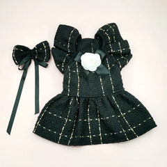 Luxury Pink Winter Dog Dress 🎀 Thick Princess Outfit with Backpack for Pets