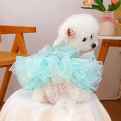Green Fairy Pet Wedding Dress 💚 Mesh Tutu Princess Outfit for Dogs & Cats