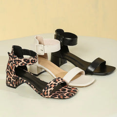 Women's Shoes 2025 Buckle Women's Sandals Fashion Peep Toe Daily Sandals Women Summer Plus Size Solid Heeled Sandals