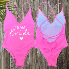 Team Bride One-Piece Swimsuit – Women’s Sexy Padded Bathing Suit 2025