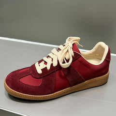 AUTUSPIN 17 Colors Women Training Sport Shoes Summer Autumn Fashion Sewing Ladies Lace-up Sneakers Contrast Casual Flats Female