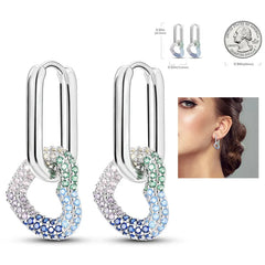 925 Silver Hoop Earrings for Women – Zircon Heart & Star Drops