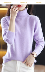 Women’s 100% Mink Cashmere Turtleneck Sweater